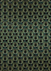 Komar Paon Vert Papier Peint Intissé 200x280cm 4 bandes | Yourdecoration.fr