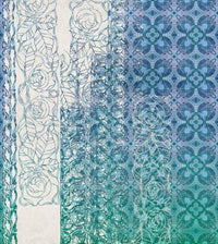 Komar Art Nouveau Bleu Papier Peint Intissé 250x280cm 5 bandes | Yourdecoration.fr