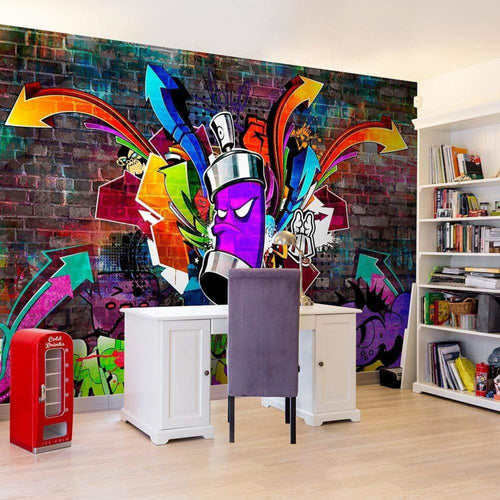 Papier Peint - Graffiti Colourful Attack 200x140cm - Intissé