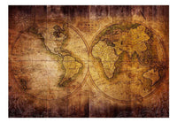 Papier Peint - World on Old Map 300x210cm - Intissé