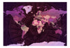 Papier Peint - Purple World Map - Intissé