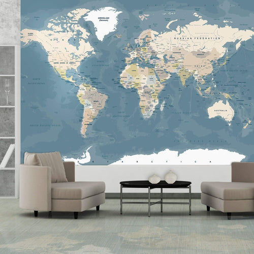Papier Peint - Vintage World Map 400x280cm - Intissé