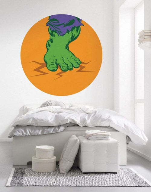 Komar Avengers Hulks Foot Pop Art Papier Peint Adhésif 128x128cm Rond ambiance | Yourdecoration.fr