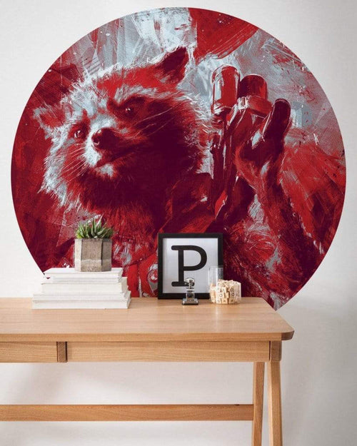 Komar Avengers Painting Rocket Raccoon Papier Peint Adhésif 125x125cm Rond ambiance | Yourdecoration.fr