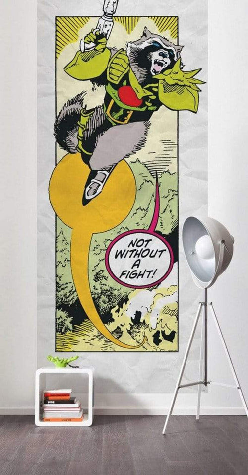 Komar Guardians Retro Comic Rocket Raccoon Papier Peint Intissé 100x250cm 2 bandes ambiance | Yourdecoration.fr