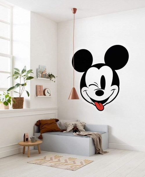 Komar Mickey Head Optimism Papier Peint Adhésif 128x128cm Rond ambiance | Yourdecoration.fr