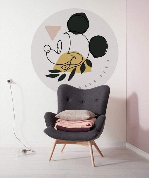 Komar Mickey Modern Art Papier Peint Adhésif 125x125cm Rond ambiance | Yourdecoration.fr