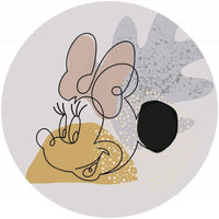 Komar Minnie Line Art Papier Peint Adhésif 125x125cm Rond | Yourdecoration.fr