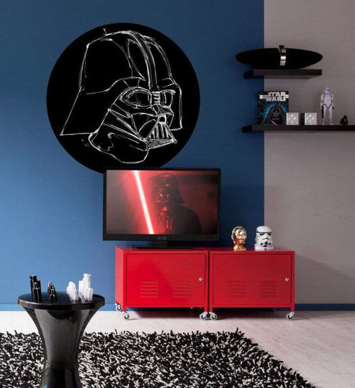 Komar Star Wars Ink Vader Papier Peint Adhésif 125x125cm Rond ambiance | Yourdecoration.fr
