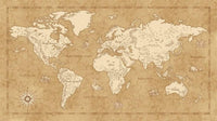 Komar Vintage World Map Papier Peint Intissé 500x280cm 10 bandes | Yourdecoration.fr