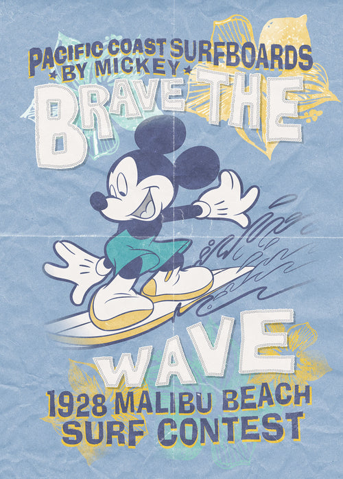 Komar Intisse Papier Peint Iadx4 014 Mickey Brave The Wave | Yourdecoration.fr