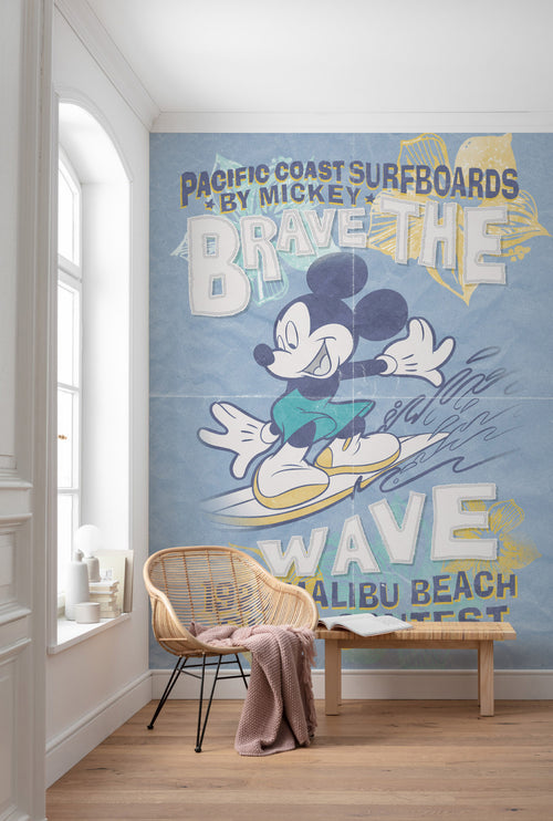 Komar Intisse Papier Peint Iadx4 014 Mickey Brave The Wave Interieur | Yourdecoration.fr