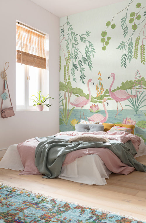 Komar Intisse Papier Peint Iax4 0044 Flamingo Vibes Interieur | Yourdecoration.fr