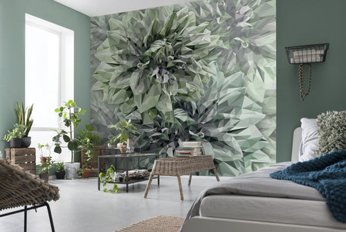 Komar Intisse Papier Peint Inx6 036 Emerald Flowers Interieur | Yourdecoration.fr