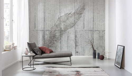 Komar Intisse Papier Peint X7 1023 Concrete Feather Interieur | Yourdecoration.fr