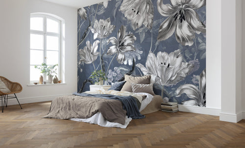 Komar Intisse Papier Peint X7 1041 Merian Blue Interieur | Yourdecoration.fr