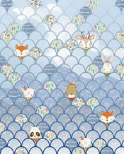 Komar Shelly Bluewave Papier Peint Intissé 200x250cm 2 bandes | Yourdecoration.fr