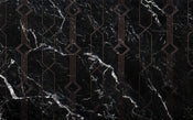 Komar Marble Black Papier Peint Intissé 400x250cm 4 bandes | Yourdecoration.fr