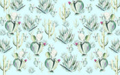 Komar Cactus Blue Papier Peint Intissé 400x250cm 4 bandes | Yourdecoration.fr