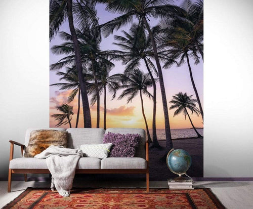Komar Palmtrees on Beach Papier Peint Intissé 200x250cm 2 bandes ambiance | Yourdecoration.fr