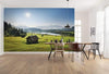 Komar Bergwiese vor Karwendel Papier Peint Intissé 450x280cm 9 bandes ambiance | Yourdecoration.fr